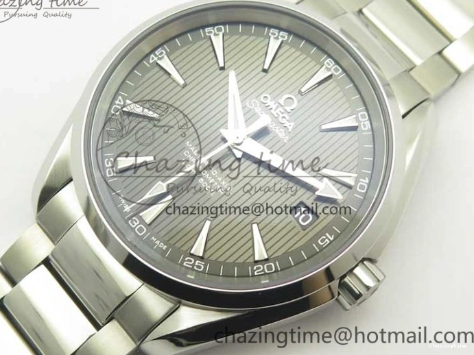 1229 Aqua Terra 150M SS VSF 1:1 Best Edition Gray Textured Dial on SS Bracelet A8500 Super Clone MultiPurpose 8039
